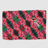 Oranje Lilies Abstract Patroon Gepersonaliseerd Golfhanddoek (Horizontaal)