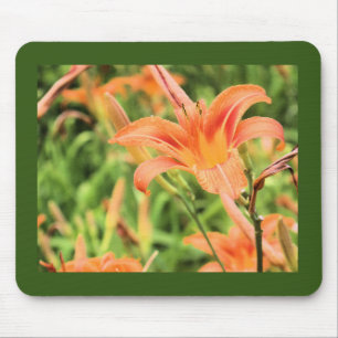 Oranje Lilies donkergroene grens Muismat