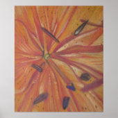 oranje Lily bloem moderne abstracte kunst Poster (Voorkant)