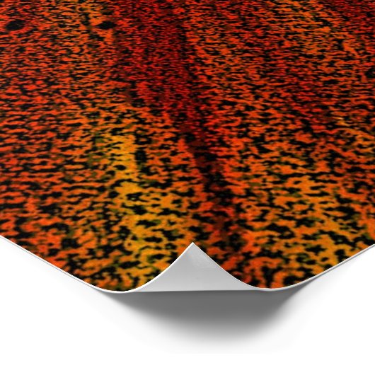 oranje Lily bloem moderne abstracte kunst Poster (Hoek)