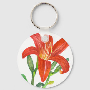 Oranje Lily Botanische illustratie Sleutelhanger