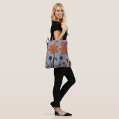 Oranje Lily Canvas tas (Op model)