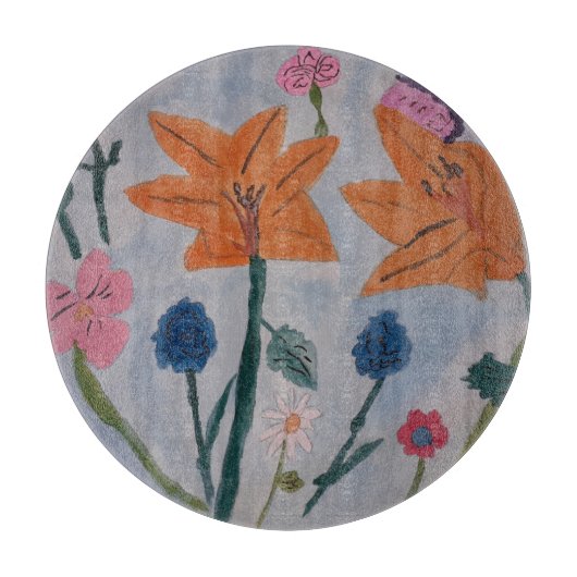 Oranje Lily Chopping Board Snijplank (Voorkant)