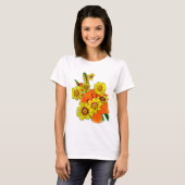 oranje lily en melkbloemen t-shirt (Voorkant volledig)