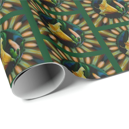 Oranje Lily Energies Floral Abstracte Art Cadeaupapier (Rol Hoek)