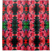 Oranje Lily Flowers Abstract Kunstpatroon Douchegordijn (Voorkant)