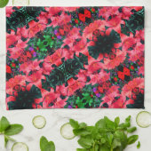 Oranje Lily Flowers Abstract Kunstpatroon Theedoek (Gevouwen)