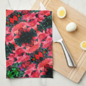 Oranje Lily Flowers Abstract Kunstpatroon Theedoek (Quarter Fold)