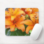 Oranje Lily Flowers Muismat (Met muis)