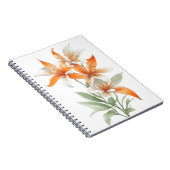 Oranje Lily Flowers Notitieboek (Rechterzijde)