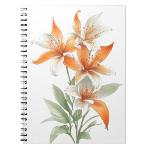 Oranje Lily Flowers Notitieboek
