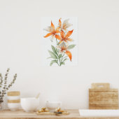 Oranje Lily Flowers Poster (Keuken)