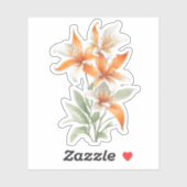Oranje Lily Flowers Sticker (Vel)