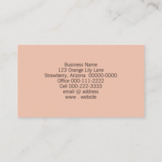 Oranje Lily Foto Aangepaste QR Code Yoga Instructe Visitekaartje (Achterkant)