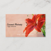 Oranje Lily Foto Yoga Instructor QR Code Visitekaartje (Voorkant)