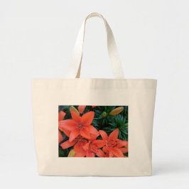 Oranje Lily Grote Tote Bag