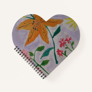 Oranje Lily Heart Notitieboek