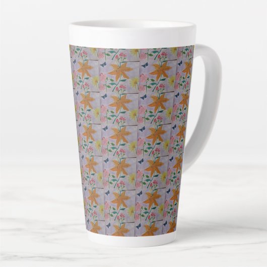 Oranje Lily Latte Mok (Rechterhoek)