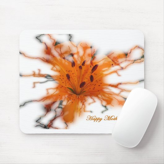 Oranje Lily Mousepad Muismat (Met muis)