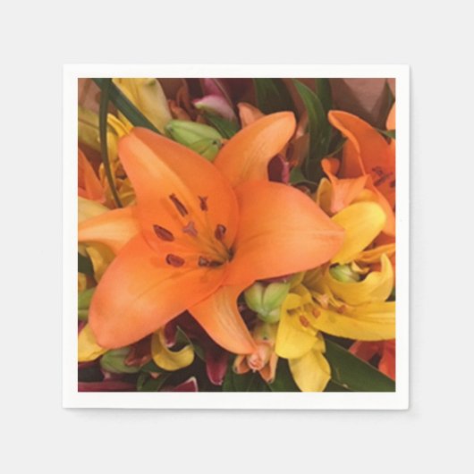 Oranje Lily papier servet (Voorkant)