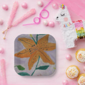 Oranje Lily Papieren Bordje (Feest)