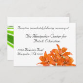 Oranje Lily Reception Card Informatiekaartje (Voorkant / Achterkant)