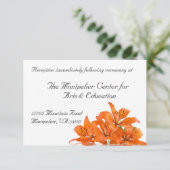 Oranje Lily Reception Card Informatiekaartje (Staand voorkant)