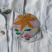 Oranje Lily Ronde Button 4,0 Cm (In situ)