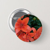 Oranje Lily Ronde Button 5,7 Cm (Voorkant /achterkant)