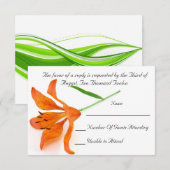 Oranje Lily RSVP-kaart RSVP Kaartje (Voorkant / Achterkant)