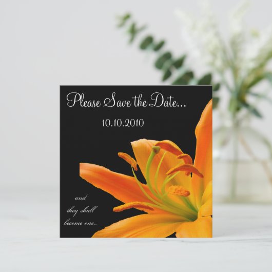 Oranje Lily Save-the-date Save The Date (Staand voorkant)