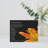 Oranje Lily Wedding Accommodatie-kaarten Informatiekaartje (Staand voorkant)