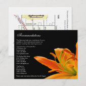 Oranje Lily Wedding Accommodatie-kaarten Informatiekaartje (Voorkant / Achterkant)