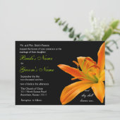 Oranje lily Wedding Kaart (Staand voorkant)