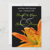 Oranje lily Wedding Kaart (Achterkant)