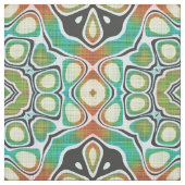 Oranje Lime Green Turquoise Bali Batik Pattern Stof (Swatch)