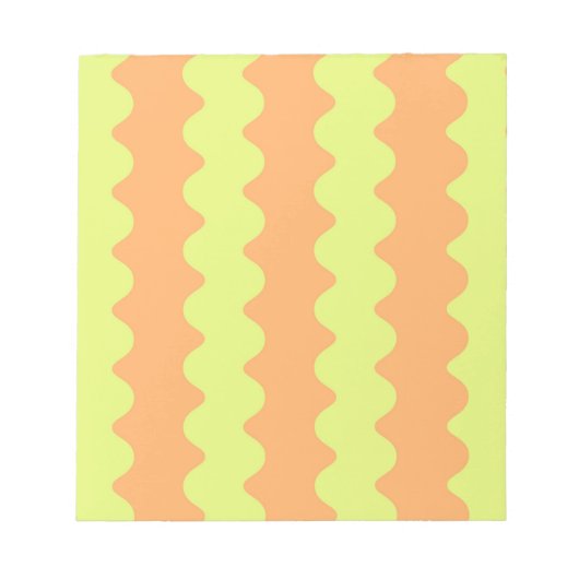 Oranje Limoen Wavy Stripe Bold Minimalistische Kan Notitieblok (Voorkant)