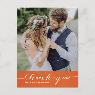 Oranje Linen   Het manuscript bedankt Verticaal Br Briefkaart