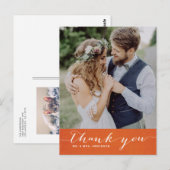 Oranje Linen | Het manuscript bedankt Verticaal Br Briefkaart (Voorkant / Achterkant)