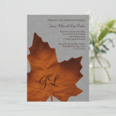 Oranje Linen Monogrammed Rehearsal Dinner Kaart (Staand voorkant)