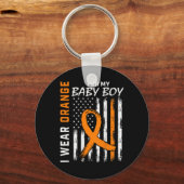 Oranje Lint Baby Boy LEUKEMIE ONDERSTEUNING LEUKEM Sleutelhanger (Voorkant)