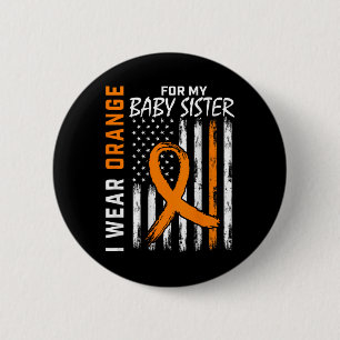 Oranje lint Baby zus Leukemie Bewustzijn Ronde Button 5,7 Cm