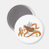 "Oranje lint" Bewustmakingsengel Magneet (Voorkant / Achterkant)