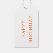 Oranje lint Bloemen Botanische Verjaardag Cadeaulabel (Achterkant)