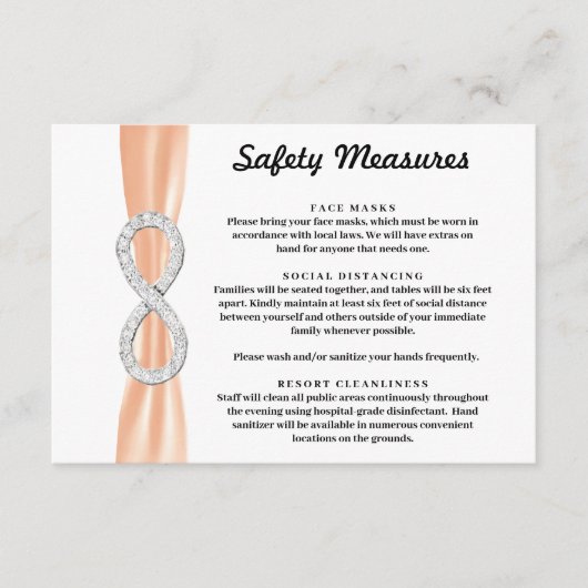 Oranje Lint Diamant Oneindigheid Veiligheidsmaatre Informatiekaartje (Voorkant)