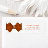 Oranje lint & diamanten bruidsuitnodiging etiket (Insitu)