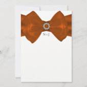 Oranje lint & diamanten Elegant Glam Invitations Kaart (Achterkant)