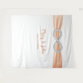 Oranje lint diamanten oneindige trouw achtergrond wandkleed (Voorkant (horizontaal))