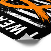 Oranje lint door broeder leukemie bewustzijn poster (Hoek)