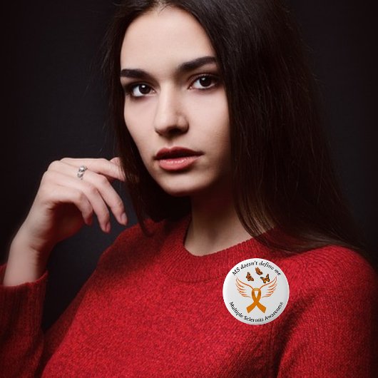 Oranje lint engelvleugels vlinders ms Button